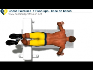 push ups - knee on bench