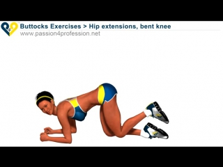 hip extensions bent knee - buttocks exercises for woman