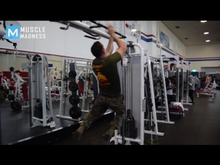 super soldier in army gym - michael eckert muscle madness