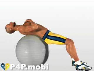 cross arm ball crunch