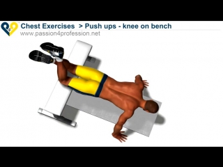 push ups - knee on bench