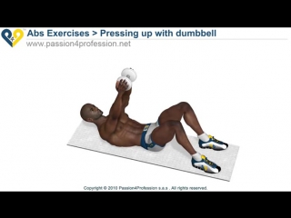 pressing up with dumbbell